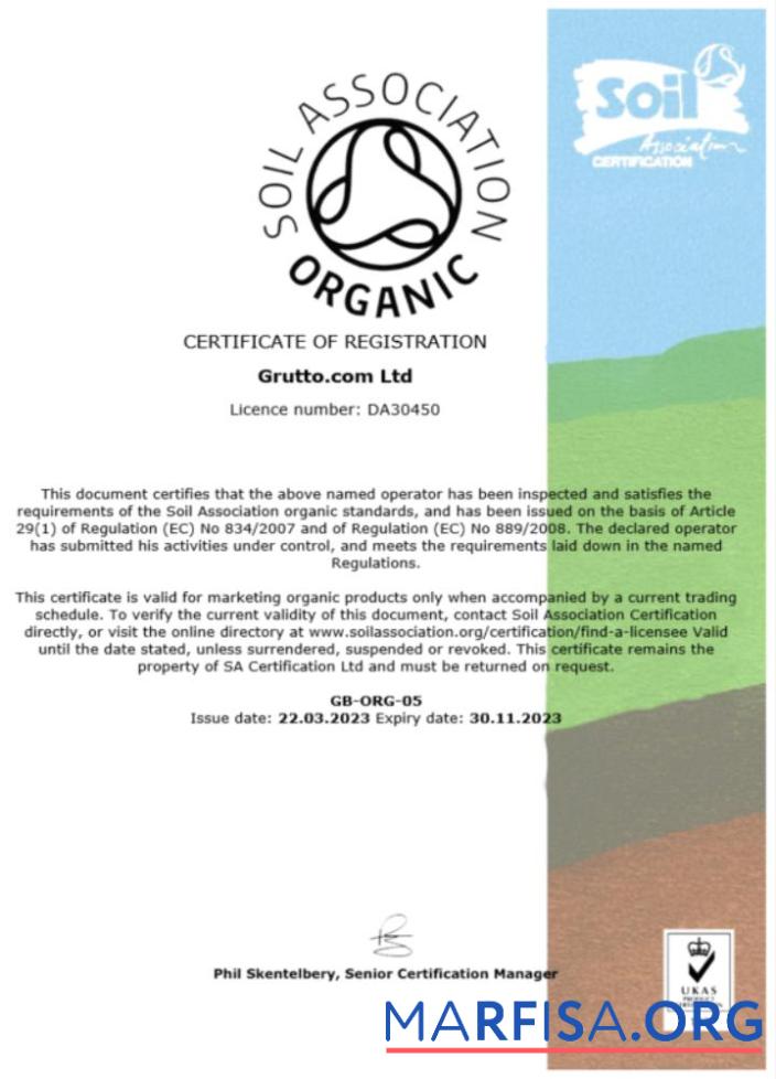 Downloadable USA Soil Association certificate of registration Word and PDF template